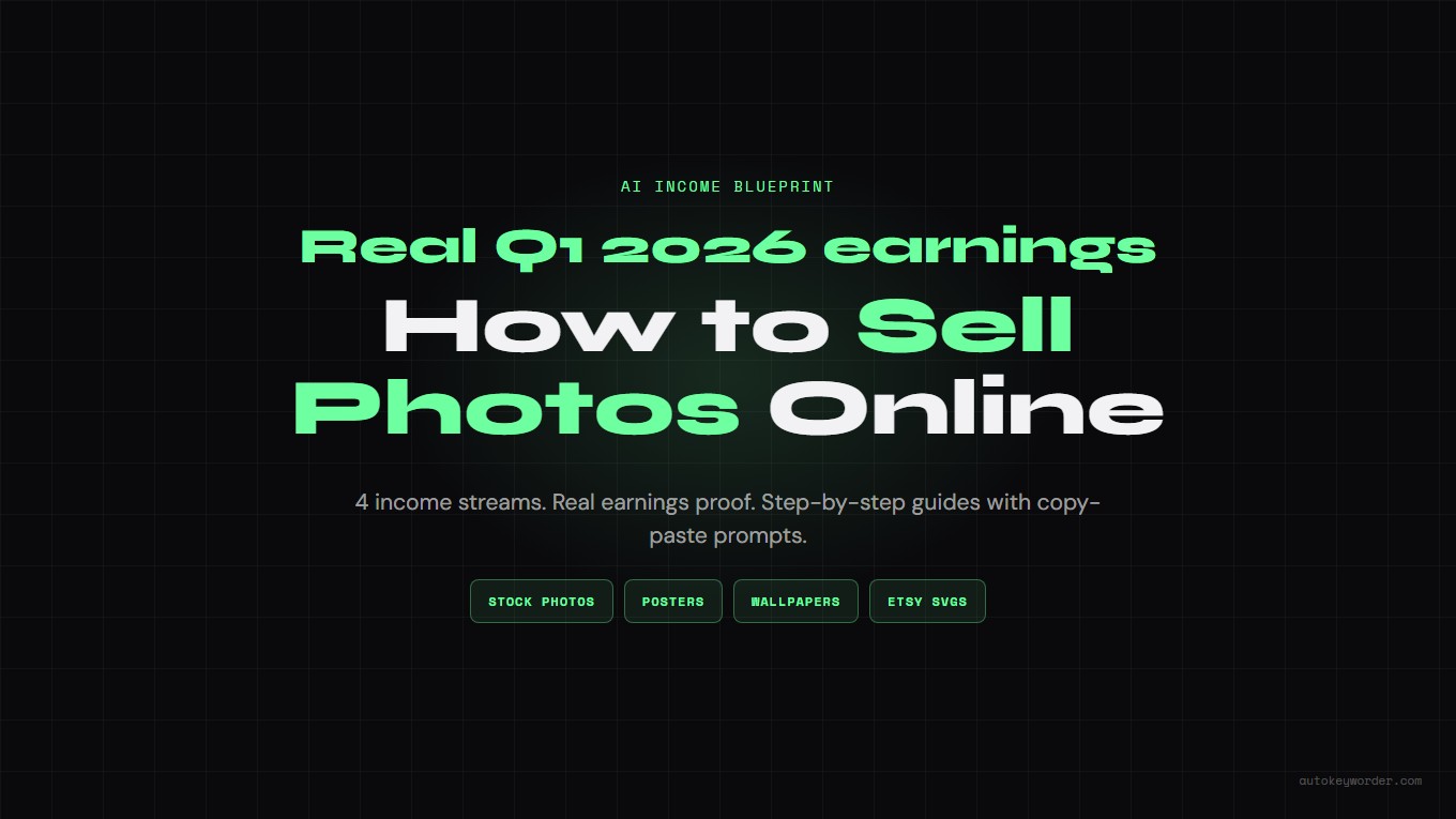 How to Sell Photos Online: 4 Income Streams From Images (2026)